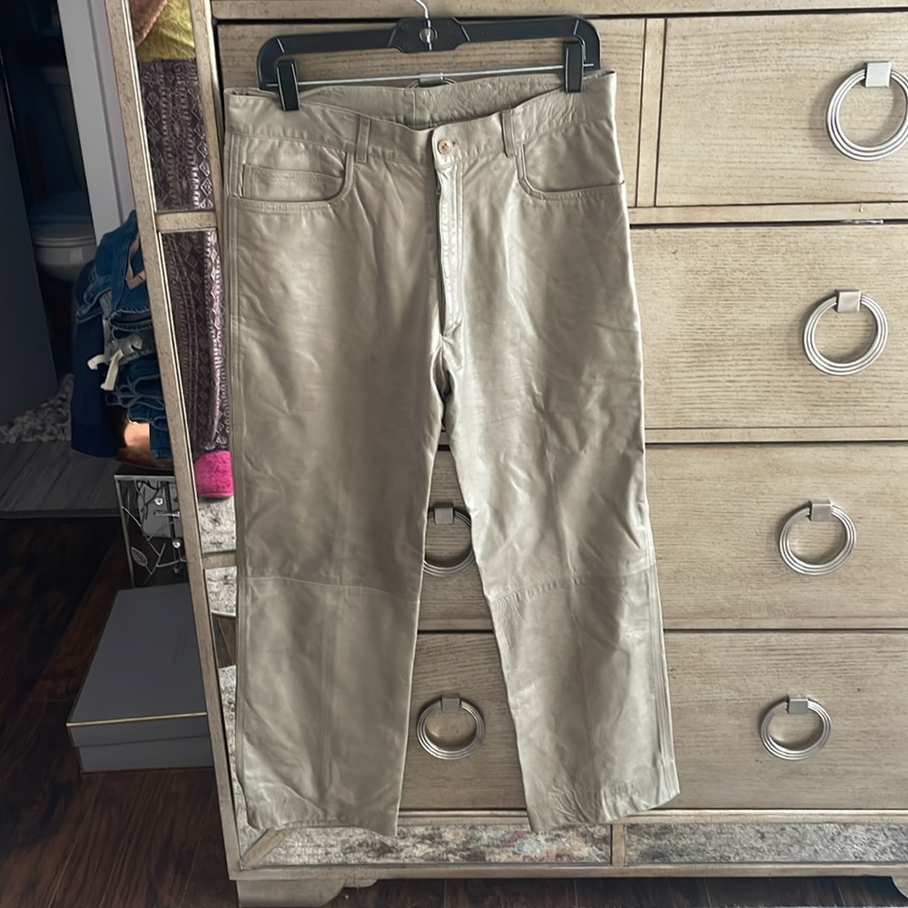Leather pants, size 34